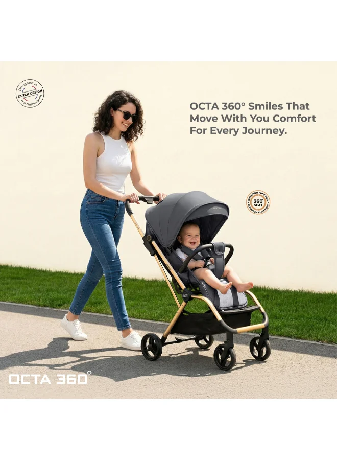 Neobreez Neobreez - Octa 360 Degree Reversible Stroller Compact Travel Stroller - Grey