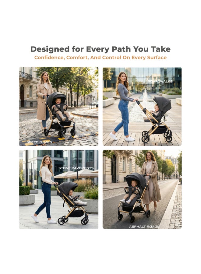 Neobreez - Octa 360 Degree Reversible Stroller Compact Travel Stroller - Grey - Image 5
