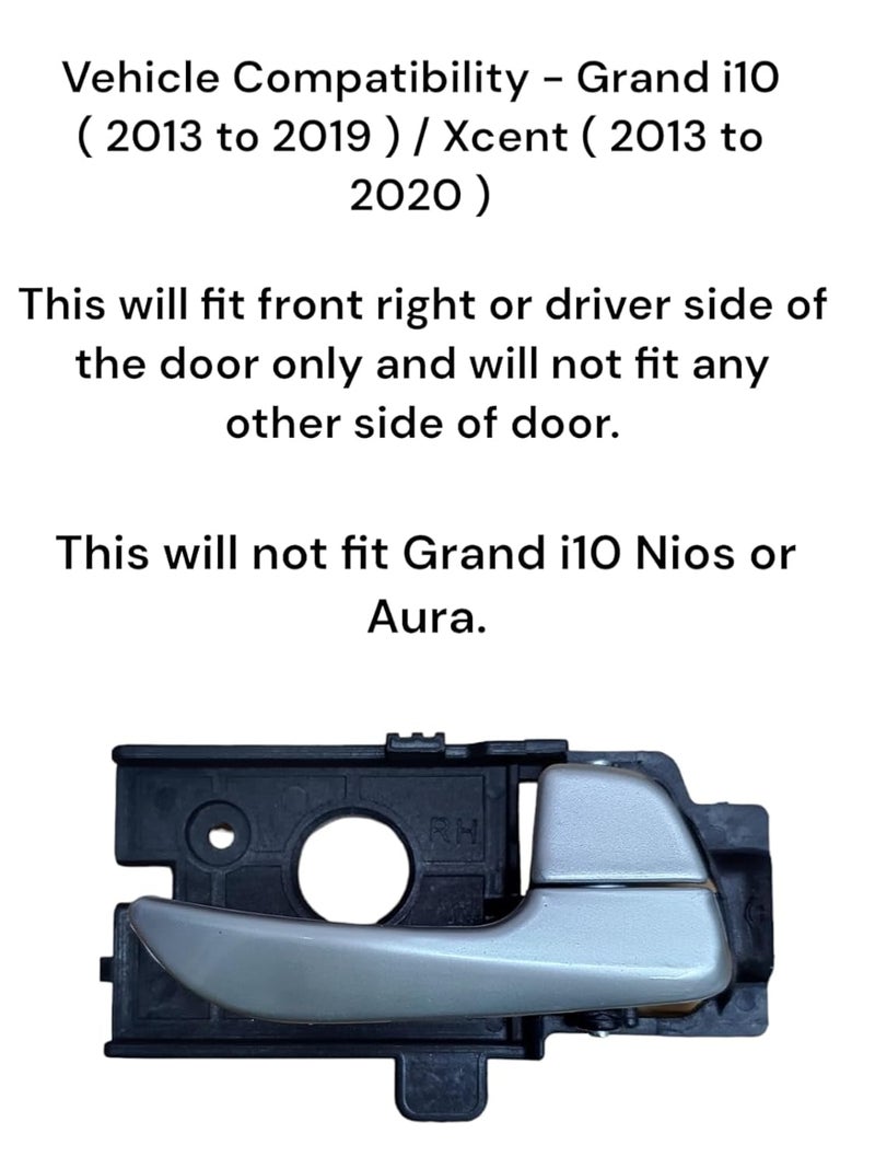 Auto-Ex قفل مقبض الباب الداخلي الأوتوماتيكي - إكس إن - متوافق / بديل لهيونداي جراند آي 10 (2013 إلى 2019) / إكسنت (2013 إلى 2020) الجهة الأمامية اليمنى فقط للسائق - Image 2
