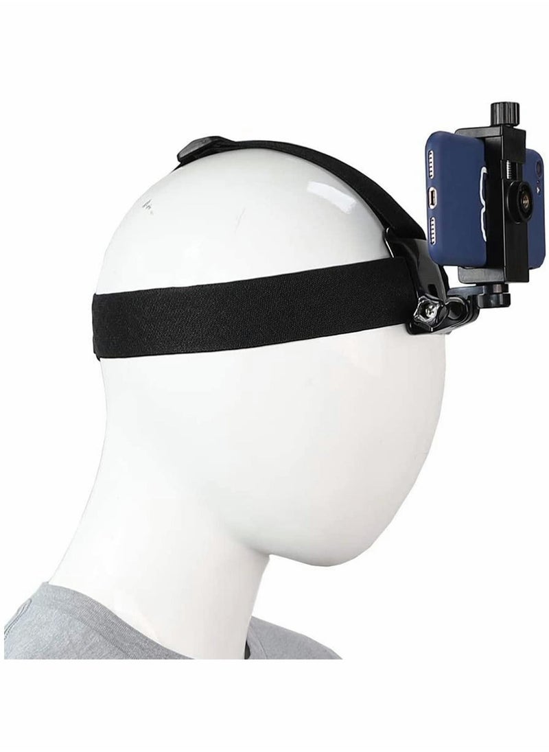 Y&D - Head-Mounted Mobile Phone Mount, First-Person View Live Shooting Bracket, Holder for (4"-7"), Head Strap Kit Compatible with iPhone Smartphones and Action Camera - Image 1