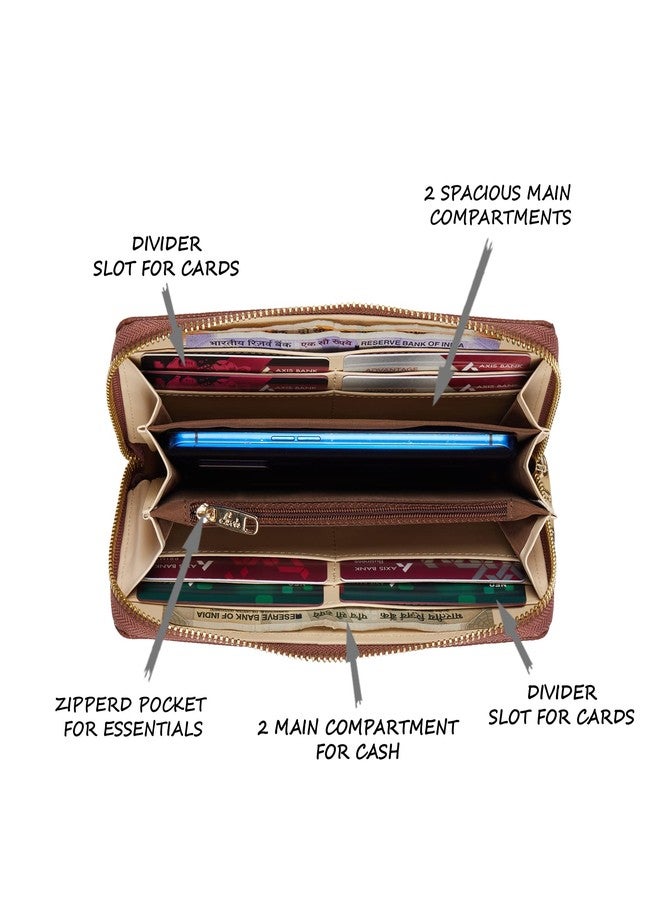 Lavie Women's Sacy Large Zip Around Wallet Brown Ladies Purse Handbag - Image 5