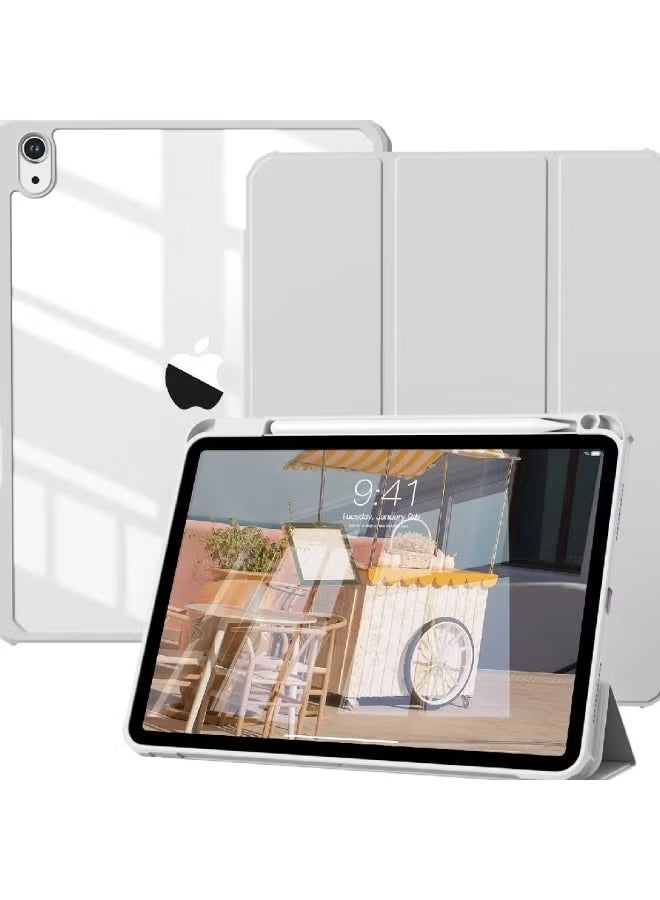 ZOOMEE for iPad 11-inch (A16) 11th Generation Case 2025, iPad 10th Generation Case 2022 with Pencil Holder, Slim Lightweight Trifold iPad11 inch Cover with Rugged PC Translucent Back Shell, Gray - Image 1