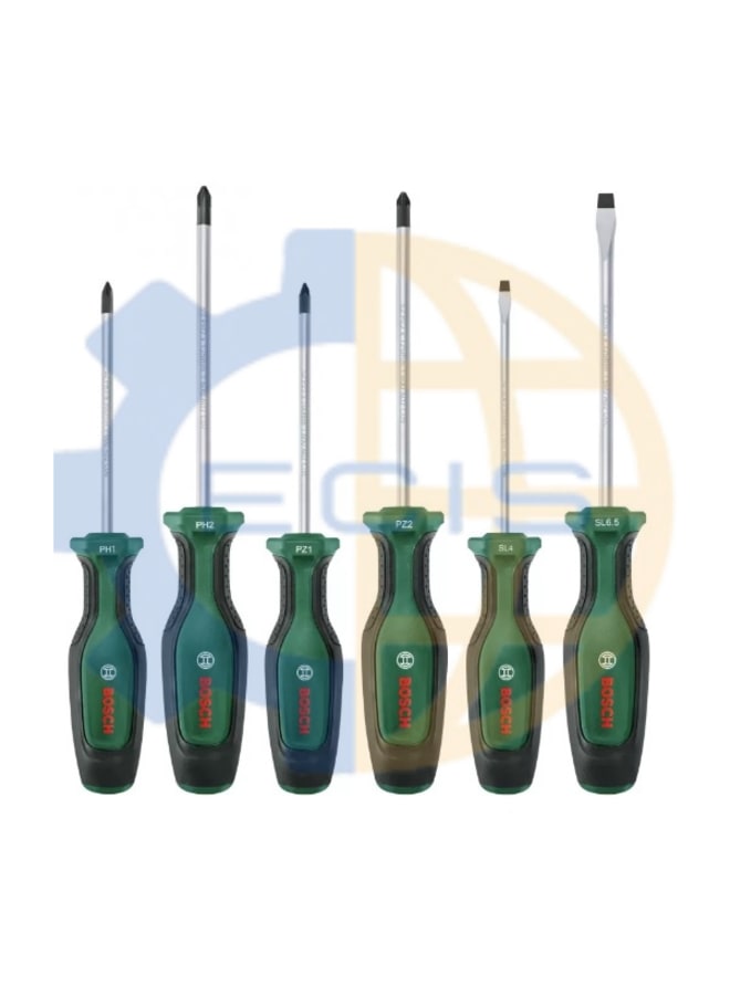 بوش طقم مفكات 6 ق (PH1 PH2 PZ1 PZ2)(SL4 - SL6.5) بوش