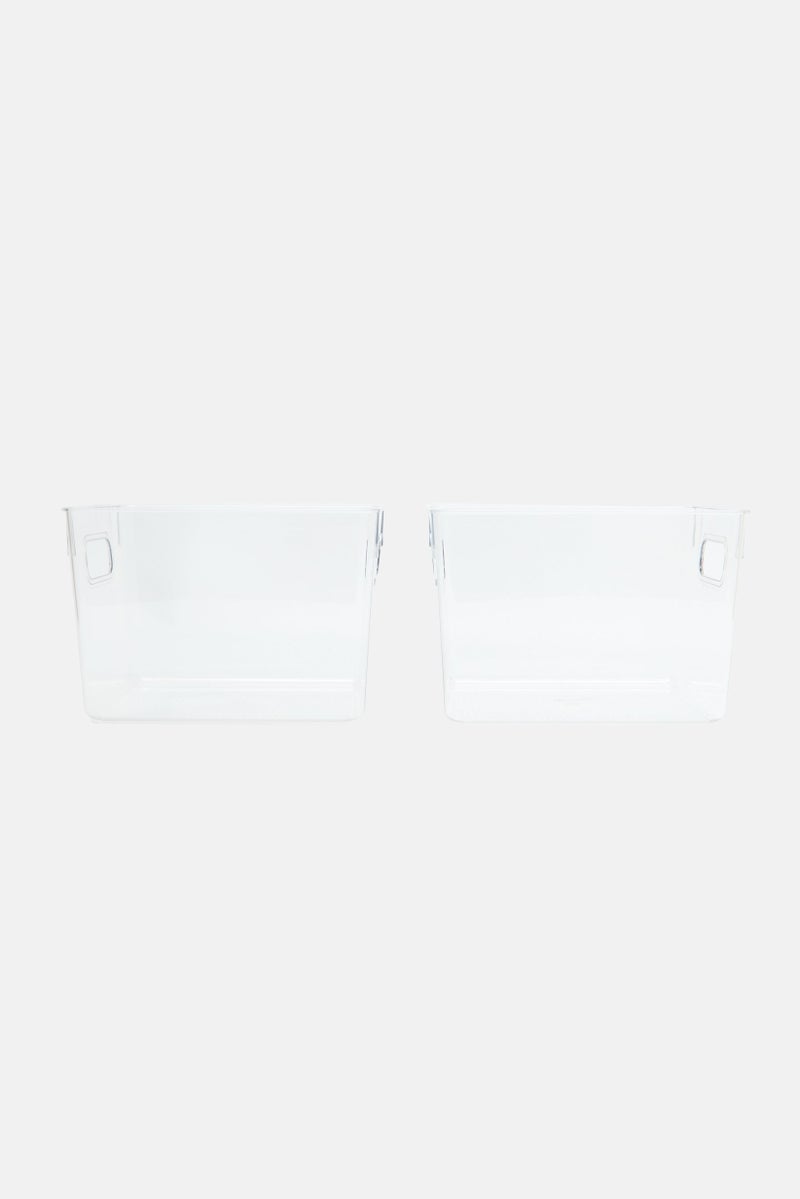 LIFESTYLE 2 Pack Multi Purpose Storage Bins, Transparent - Image 1