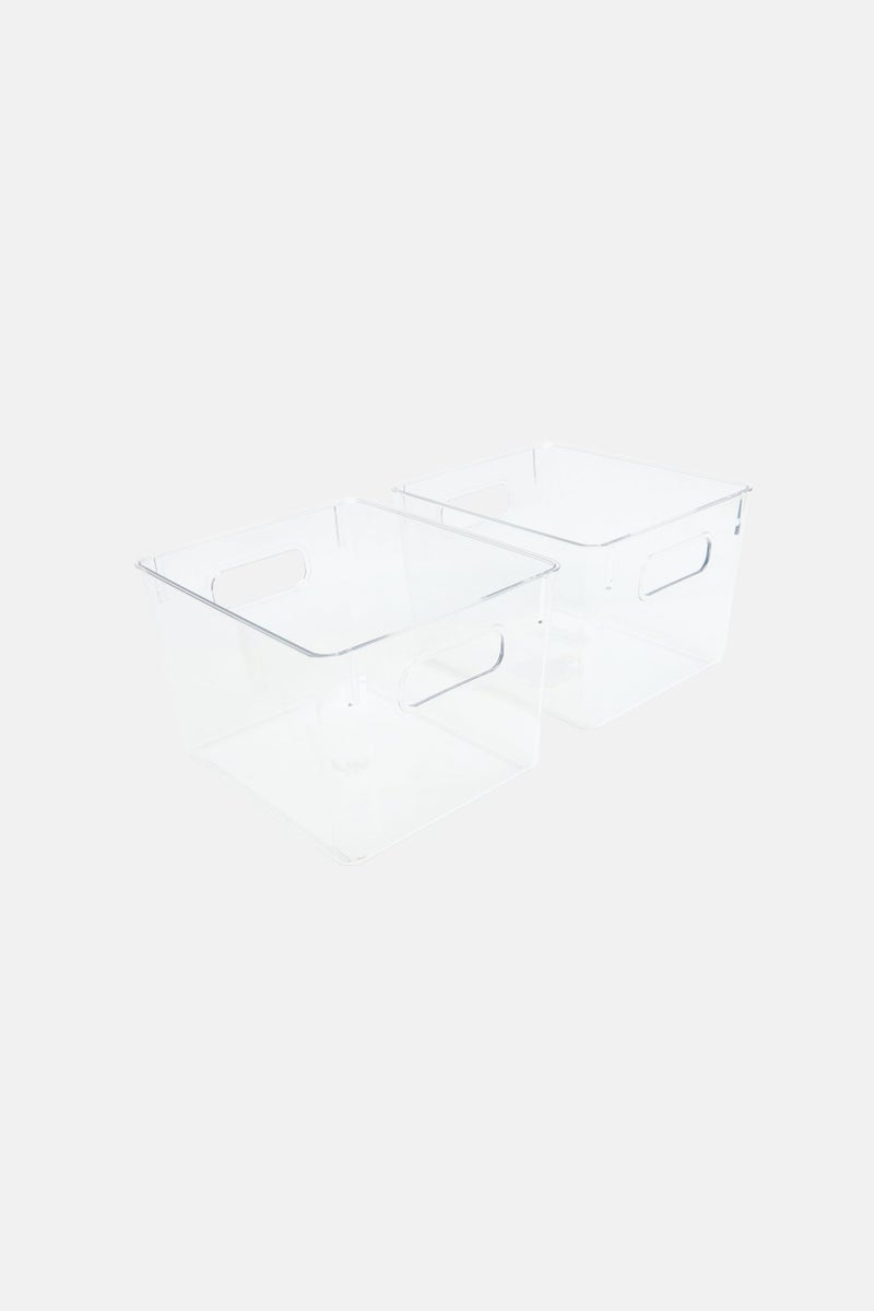 LIFESTYLE 2 Pack Multi Purpose Storage Bins, Transparent - Image 2