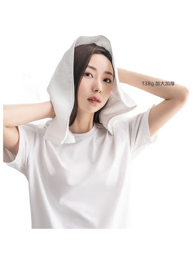 JD.com Jingzao 138G Xinjiang Avati Long-Staple Cotton, Extra Large And Thick Antibacterial Pure Cotton Face Towel, Single Piece, White - Image 2