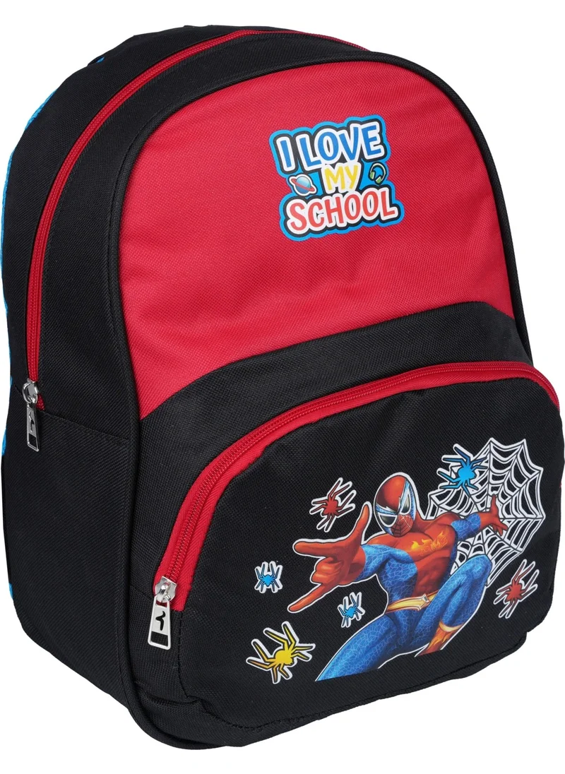 ريلاكسن 3031 Spiderman Spiderman Patterned Red Black Kindergarten Bag