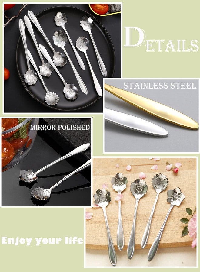 ESRISE 16 Pcs Teaspoon Tea Spoons, ESRISE Stainless Steel Cute Coffee Spoon for Tea Party Decorations (Silver) - Image 5