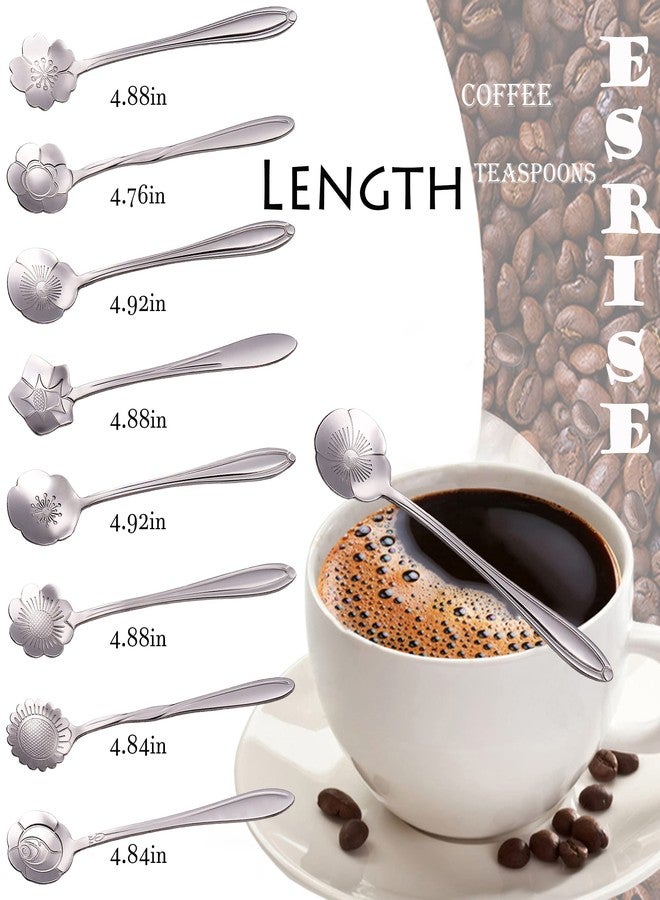 ESRISE 16 Pcs Teaspoon Tea Spoons, ESRISE Stainless Steel Cute Coffee Spoon for Tea Party Decorations (Silver) - Image 2