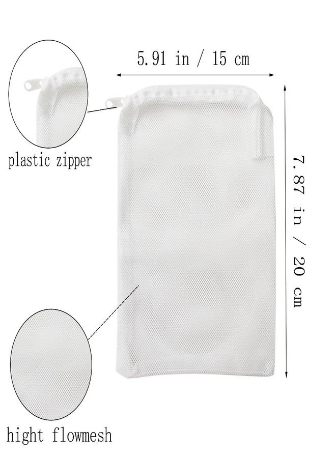 ZYYC 10 Pcs Tanks Filter Media Bags, Aquarium Bag, Fish Tank Mesh with Zipper Reusable Bags.for Activated Carbon, Ceramic Rings, etc - Image 3