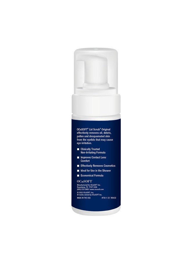 أوكيوسوفت منظف الجفون الرغوي الأصلي من OCuSOFT Lid Scrub - منظف رغوي لطيف فوري للجفون والرموش - غسول يومي للجفون لإزالة الزيوت والغبار وحبوب اللقاح ومكياج العين - 7.25 أونصة سائلة  - Image 2