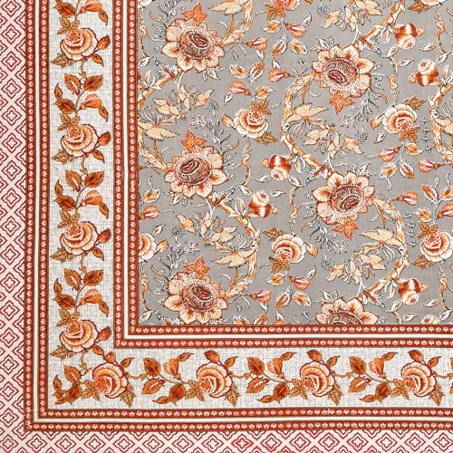 RajasthaniKart Pure Cotton 180 Tc King Size Bedsheet With 2 Pillow Cover - 90X108 (Suitable For King Size Bed Sheet Or Double Bed, Red) Psp 125, Floral - Image 5