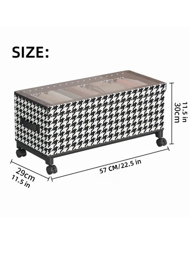 Aikenn Under Bed Storage with Wheels, Under Bed Storage Containers, Under Bed Shoe Storage Organizer, Rolling Under Bed Metal Drawer for Clothes, Blankets,Shoes Toys Books 24*12*12in  - Image 2