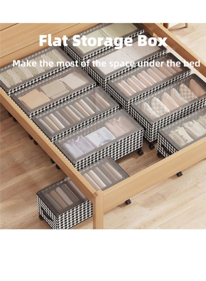 Aikenn Under Bed Storage with Wheels, Under Bed Storage Containers, Under Bed Shoe Storage Organizer, Rolling Under Bed Metal Drawer for Clothes, Blankets,Shoes Toys Books 24*12*12in  - Image 3