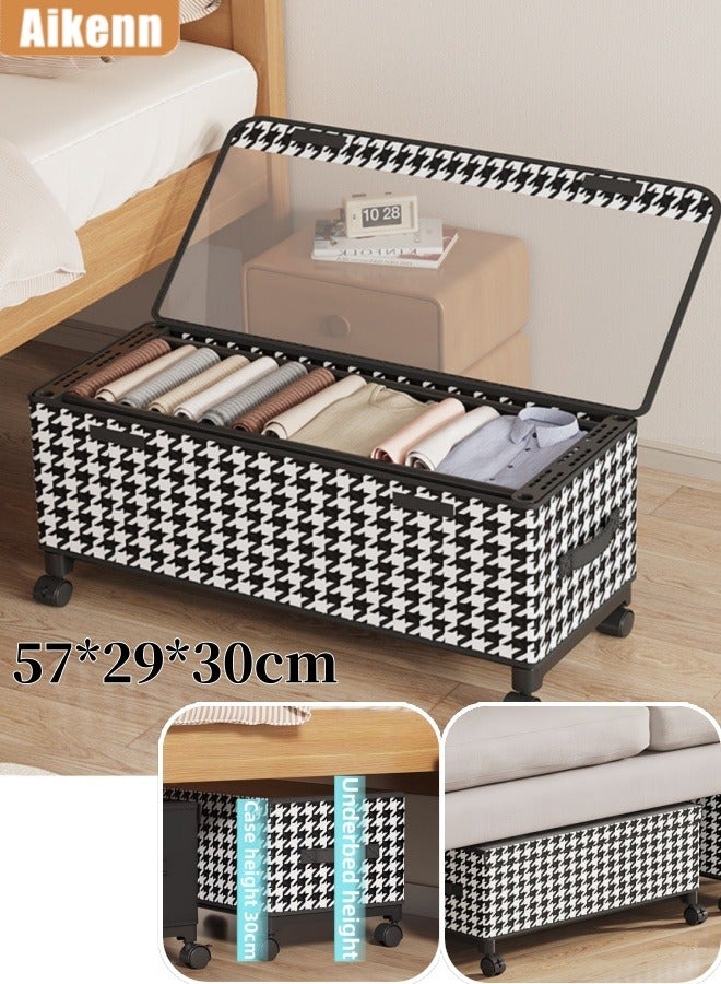 Aikenn Under Bed Storage with Wheels, Under Bed Storage Containers, Under Bed Shoe Storage Organizer, Rolling Under Bed Metal Drawer for Clothes, Blankets,Shoes Toys Books 24*12*12in  - Image 1