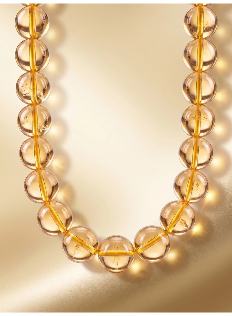 Slema Amber Yellow Crystal Islamic Tasbih Prayer Beads 33 Tashiha 12mm, Muslim Misbaha Rosary with Golden Tassel for Daily Worship & Religious Eid Gift - Image 4