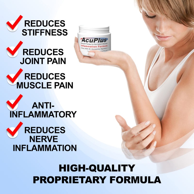 AcuPlus - Advanced Pain Relief Topical Anti Inflammatory Cream to Soothe Muscle & Joint Pain - Arthritis, Bursitis, & Tendonitis - Fast-Acting Formula with Natural Ingredients - 4 oz. - Image 2