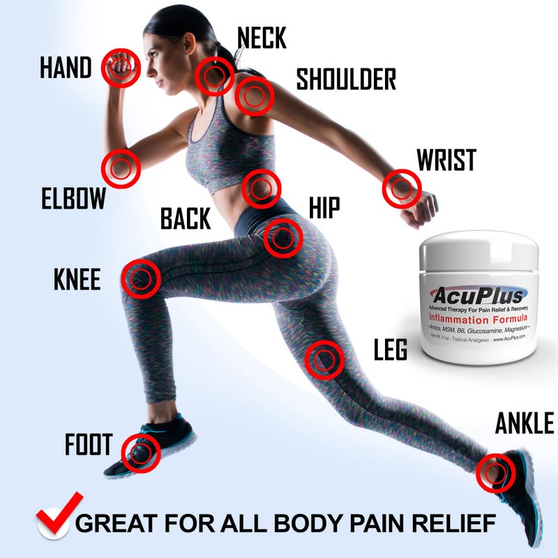 AcuPlus - Advanced Pain Relief Topical Anti Inflammatory Cream to Soothe Muscle & Joint Pain - Arthritis, Bursitis, & Tendonitis - Fast-Acting Formula with Natural Ingredients - 4 oz. - Image 5