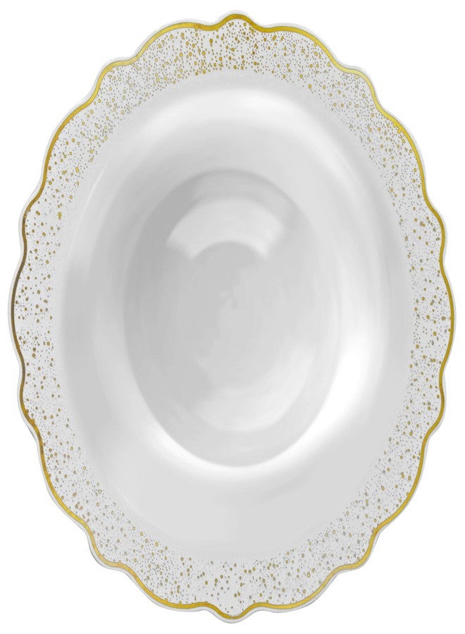 Decor Decorline DecorLine Chic Confetti Collection White & Gold Soup Bowls - 12 oz. (Pack of 10) - Premium Quality - Perfect for Parties, Celebrations & Everyday Use - Image 1