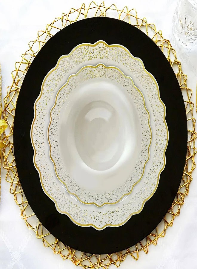 Decor Decorline DecorLine Chic Confetti Collection White & Gold Soup Bowls - 12 oz. (Pack of 10) - Premium Quality - Perfect for Parties, Celebrations & Everyday Use - Image 2