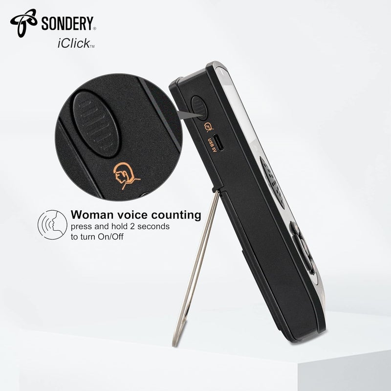 Sondery مترونوم رقمي من سونديري للجيتار والبيانو والطبل وجميع الآلات، خيار العد الصوتي النسائي، تحكم مباشر عبر الأزرار، شاشة كبيرة سهلة القراءة، يعمل بالبطاريات أو USB - Image 3