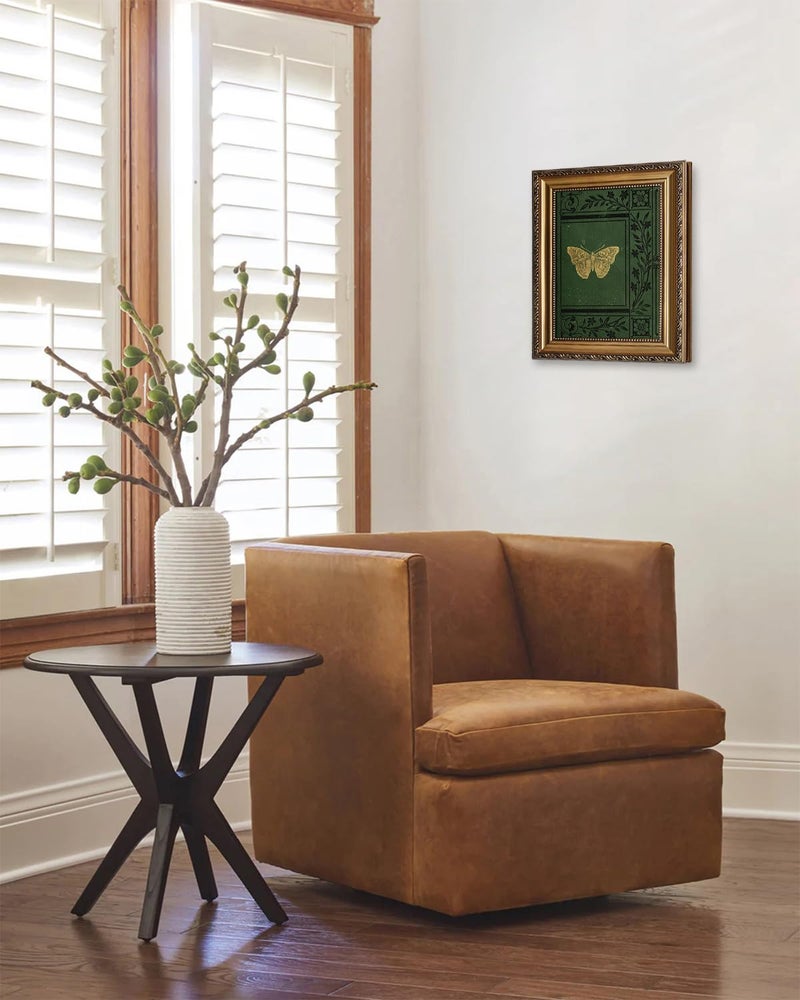 KBKBART Vintage Framed Wall Art for Living Room - Classical Emerald Green Old Bookcover Canvas Oil Painting Prints for Wall Decor  Gold Framed Vintage Wall Decor Aesthetic for Gallery Bedroom Bathroom Wall Decor  9""x12"" - Image 4