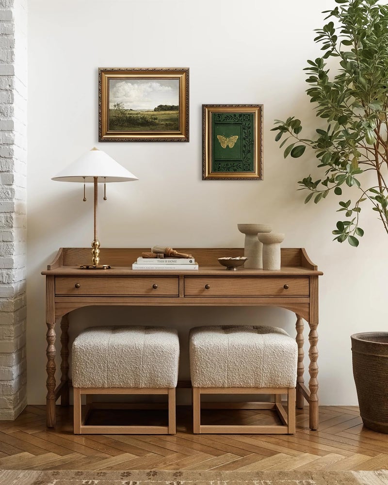 KBKBART Vintage Framed Wall Art for Living Room - Classical Emerald Green Old Bookcover Canvas Oil Painting Prints for Wall Decor  Gold Framed Vintage Wall Decor Aesthetic for Gallery Bedroom Bathroom Wall Decor  9""x12"" - Image 5