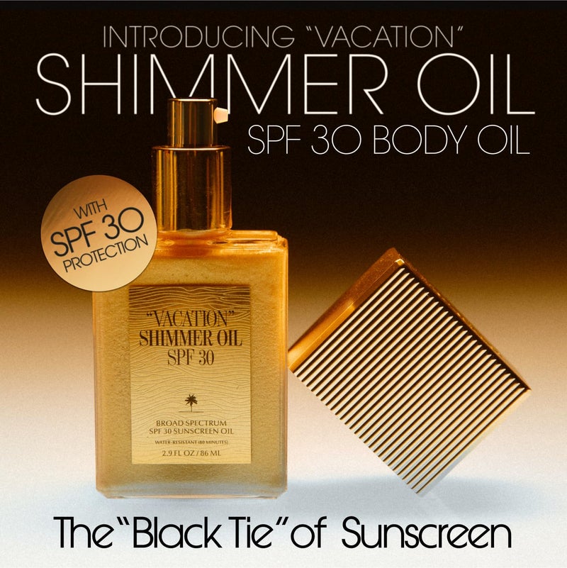 VACATION "VACATION" Shimmer Oil SPF 30 by Vacation, Shimmering Body Sunscreen, Water-Resistant, Enhances All Skin Tones, Dermatologist-Tested, Vegan, Travel Size, 2.9 Fl. Oz. - Image 2