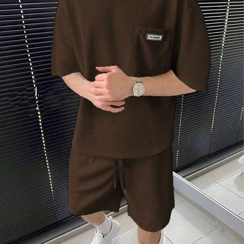 Men's Lightweight Casual Sports Set Short Sleeve T-Shirt and Shorts - Image 3