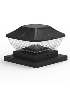 Outdoor waterproof solar pillar light Home courtyard garden wall post light 6X6 inch white and warm light black