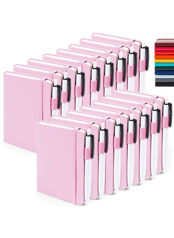 Feela 15 Pack Pocket Small Notebooks Bulk, Mini Cute Notepads Hardcover College Ruled Lined Journals with Pen Holder for School Business Memos, with 15 Black Pens, 3.5”x 5.5”, A6, Purple - Image 1