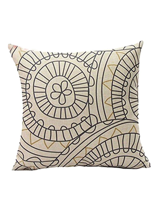 نيبمينينت غطاء وسادة برسومات بنمط أشكال هندسية أسود / بيج 45x45سنتيمتر