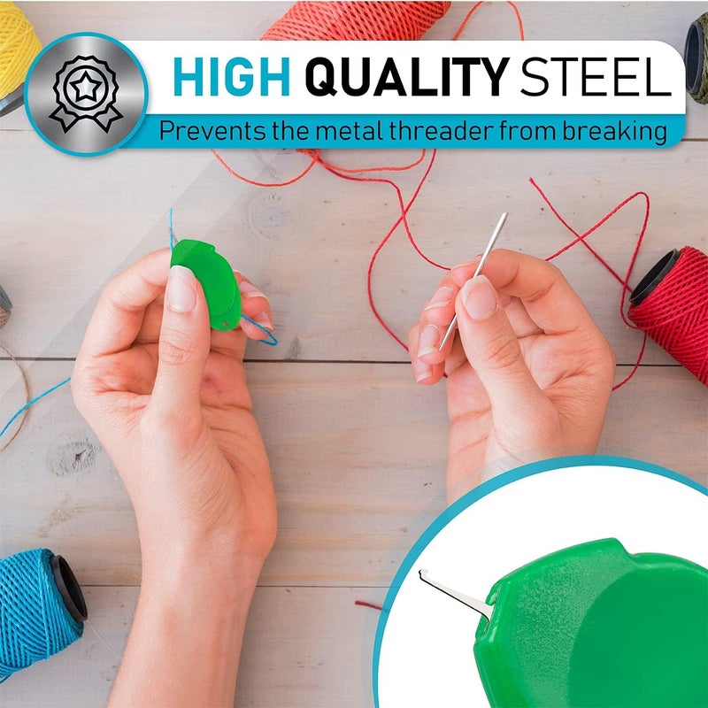 GEMSY Handy Needle Threader Tool Pack of 20 | Automatic Thread Inserter Tool for Hand and Machine Sewing | Threader Pen, Needle Thread Inserter, Hoop, Leaf Simple | Easy Embroidery Kit Set (20 pcs) - Image 5