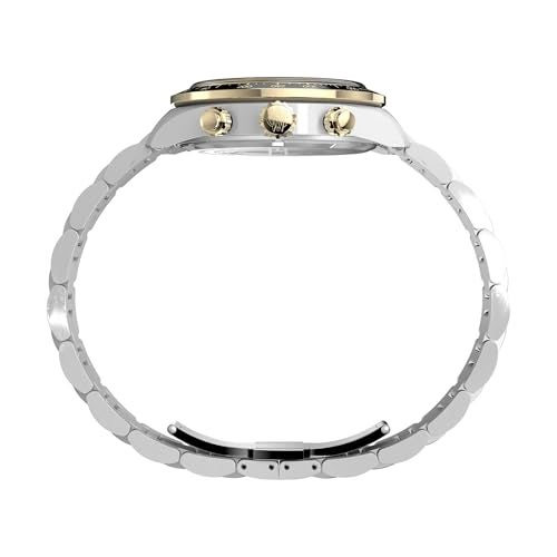 TIMEX ساعة Timex للرجال من مجموعة Waterbury Heritage مقاس 39 مم مع سوار من الفولاذ المقاوم للصدأ وقرص أسود وحالة من الفولاذ المقاوم للصدأ - Image 3