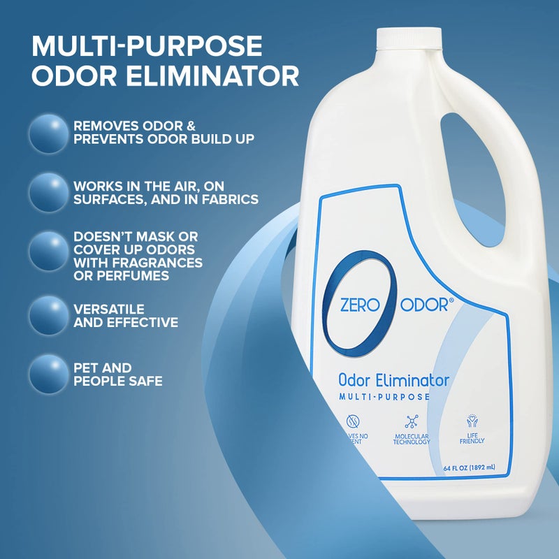 Zero Odor - Multi-Purpose Strong Odor Eliminator for Home, Office, Car, Bathroom, Hotel, Room Deodorizer, and Odor Neutralizer 64oz Refill, 2-Pack - Image 2