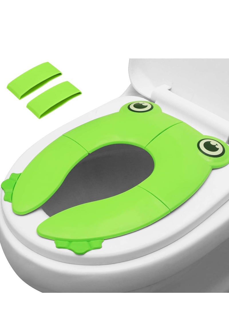 Gonice Toilet Seat Cover | Folding Travel Toilet Seat for Children and Potty Training | Portable Silicone Toilet Seat for Toddlers, Boys & Girls with Non-Slip Silicone Pads | Recyclable Toilet Seat  - Image 2