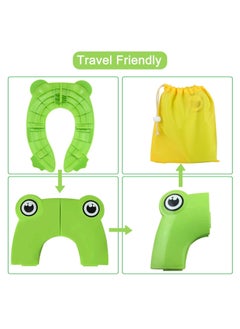 Gonice Toilet Seat Cover | Folding Travel Toilet Seat for Children and Potty Training | Portable Silicone Toilet Seat for Toddlers, Boys & Girls with Non-Slip Silicone Pads | Recyclable Toilet Seat  - Image 3