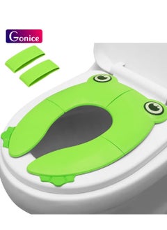 Gonice Toilet Seat Cover | Folding Travel Toilet Seat for Children and Potty Training | Portable Silicone Toilet Seat for Toddlers, Boys & Girls with Non-Slip Silicone Pads | Recyclable Toilet Seat  - Image 1