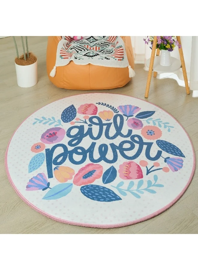 Home Box Ivy Meadows Ben Girl Power Printed Flannel Rug 120 cm