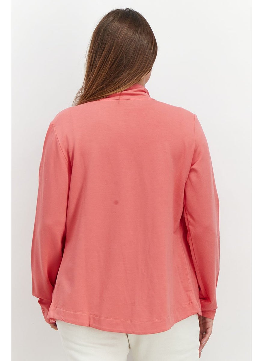 Champion Women Full Zip Long Sleeve Textured Jacket, Coral  - Image 3