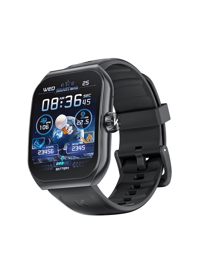 KUMI KU7 Smart Sports Watch AMOLED Display 100 Motion Detection Motion Track Recording Heart Rate Detection IP68 Waterproof AI Voice Bracelet Black - Image 1