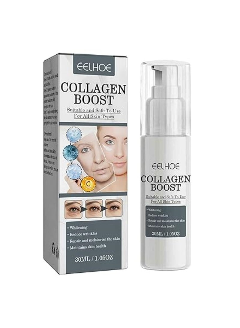 Eelhoe Collagen Boost Anti-aging Serum Anti Wrinkle Cream Women, Pore Shrink Face Serum Hyaluronic Acid Moisturizing Nourish Essence 30ml - Image 1