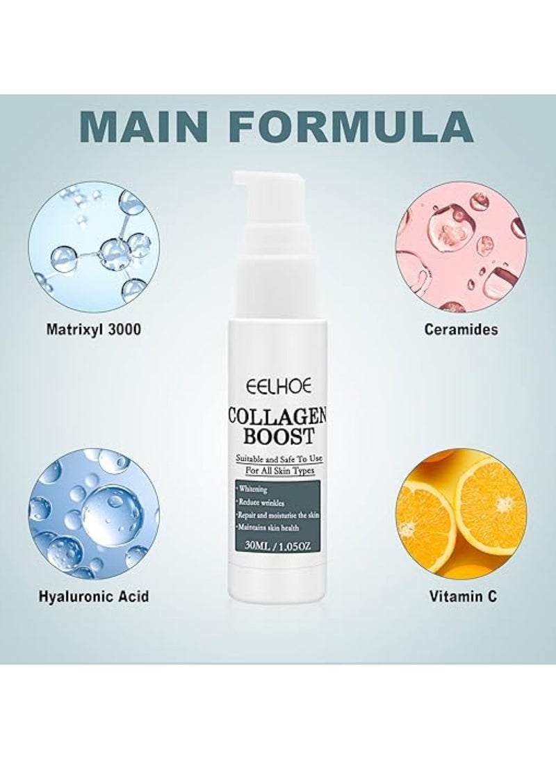 Eelhoe Collagen Boost Anti-aging Serum Anti Wrinkle Cream Women, Pore Shrink Face Serum Hyaluronic Acid Moisturizing Nourish Essence 30ml - Image 5