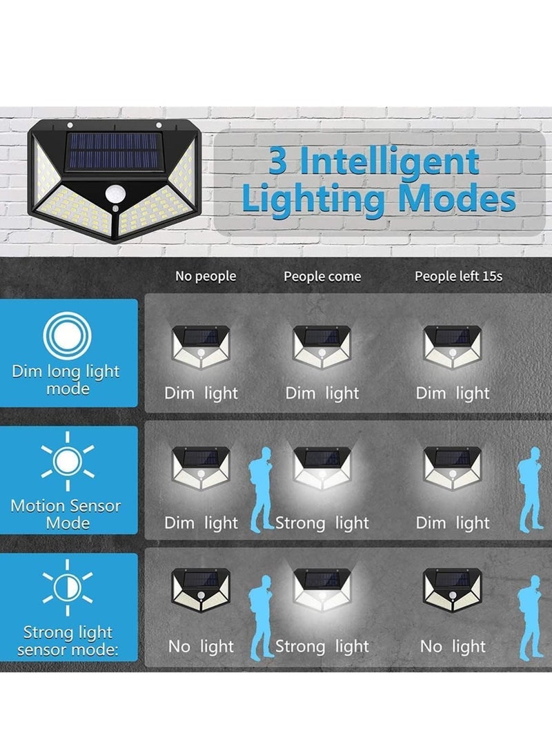 ELTRAZONE NEW Garden Solar Lights with 100 LEDs & 3 Modes – IP65 Waterproof Outdoor Light with 270° Lighting, Motion Sensor – Perfect for Backyard, Fence, Patio, and Front Door (4 Packs)  - Image 4