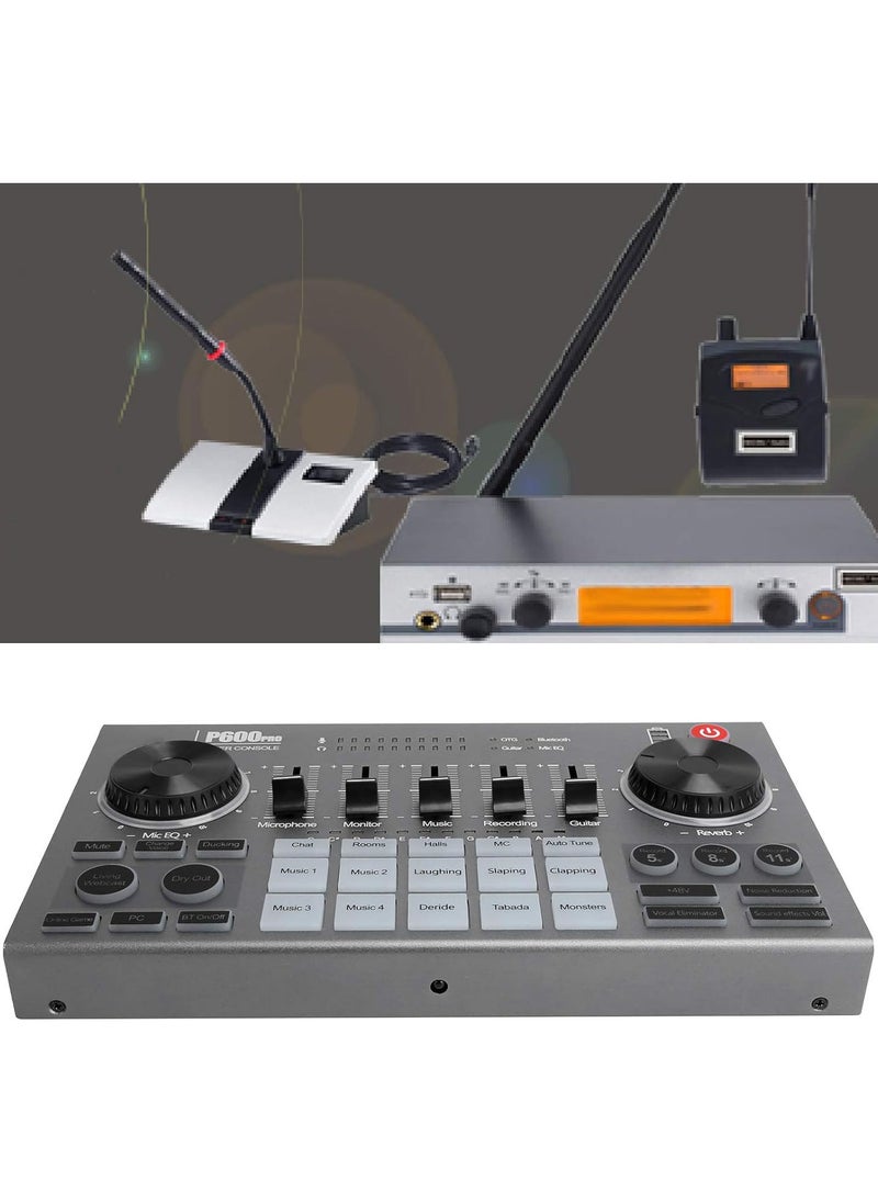 GGOOT BT Live Sound Card, USB OTG Voice Changer, OTG Action Indicator Audio Sound Mixer with Sound Effects for Mobile Phone/Computer Live Stream Recording  - Image 2