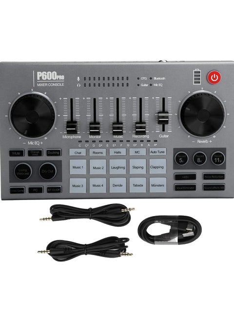 BT Live Sound Card, USB OTG Voice Changer, OTG Action Indicator Audio Sound Mixer with Sound Effects for Mobile Phone/Computer Live Stream Recording