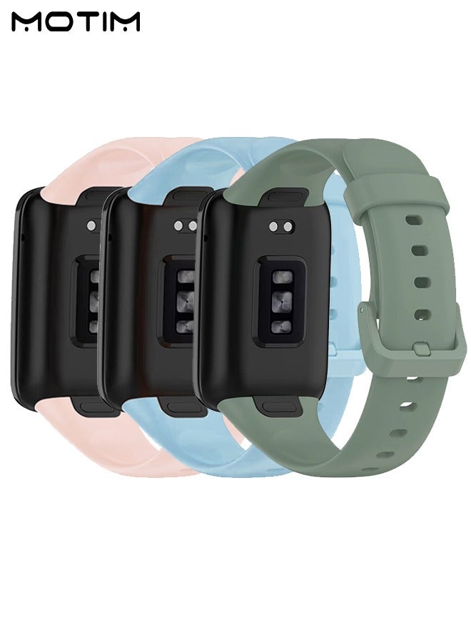 Motim 3 Pack Watch Strap Sport Bands Compatible with Xiaomi Band 7 Pro, Waterproof Soft Silicone Replacement Strap Accessories, Wristbands Bracelet for Mi Band 7 Pro - Image 2