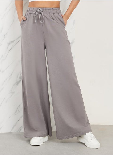 Drawcord Waistband Flared Jogger with Pocket