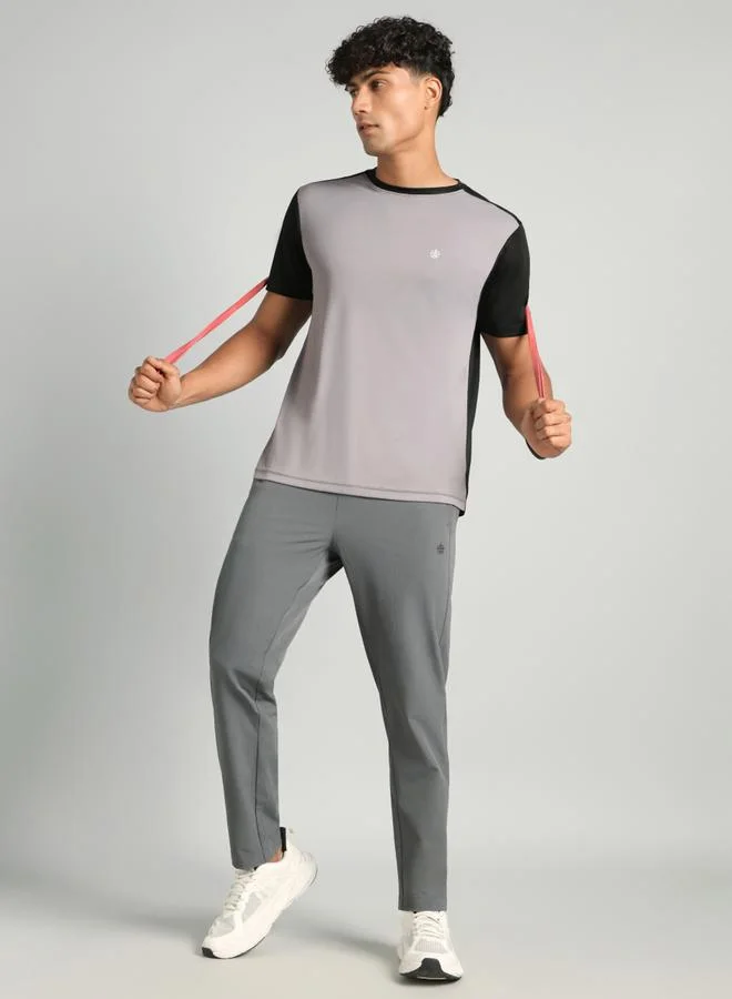 Cult Men Grey Color Block T-Shirt