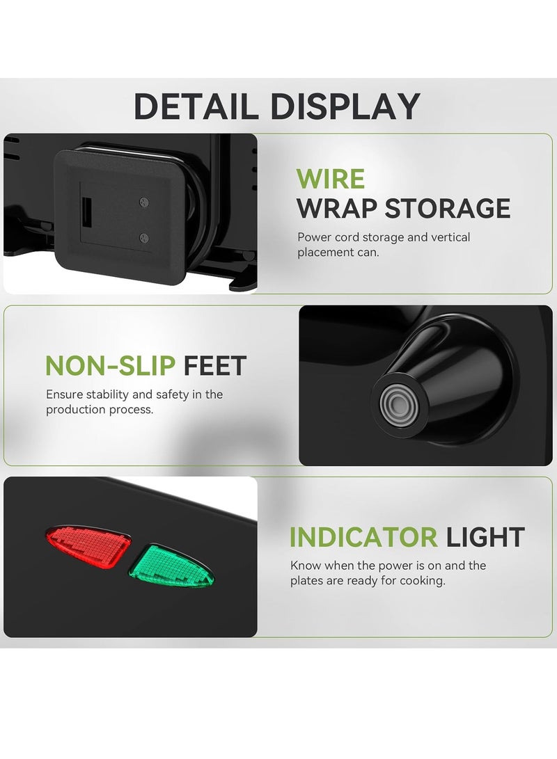 كليكون شواية ساندويتش غير لاصقة من ريفورا بقدرة 750 واط KGT-810 - ماكينة صنع السندوتشات / مكابس البانيني مع نظام قفل بمقبض، ضوء مؤشر، حماية من الحرارة الزائدة | الاجهزة - Image 4